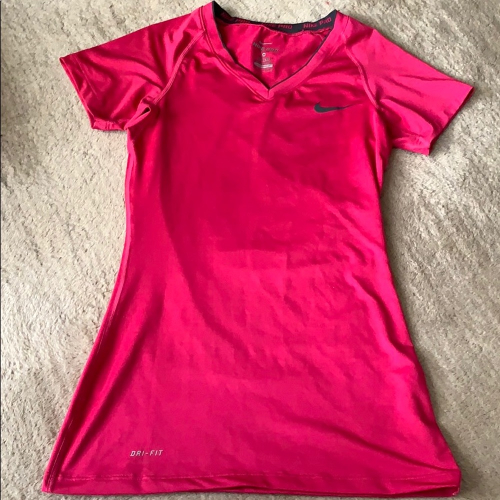 Pink nike pro shirt size xs dri fit